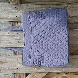 Vera Bradley Grey Quilted Tote Bag with Diamond Pattern Free Gift🤍🩶New Perfect